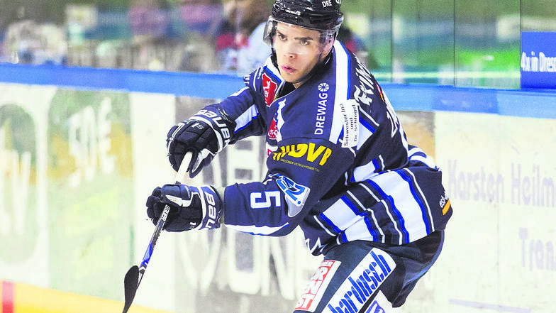 Sebastian Zauner spielt seit Dezember 2014 für die Dresdner Eislöwen.