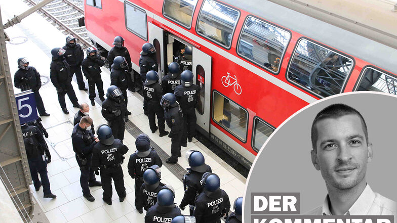 Die Polizei Dresden hatte sich mit einem Großaufgebot für den Samstag gerüstet.