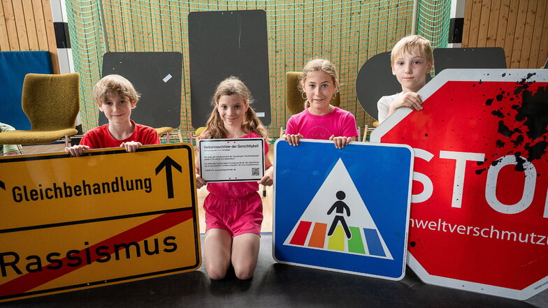 Die DPFA-Regenbogenschule und die Melanchthon-Grundschule haben jetzt ganz besondere Verkehrszeichen.