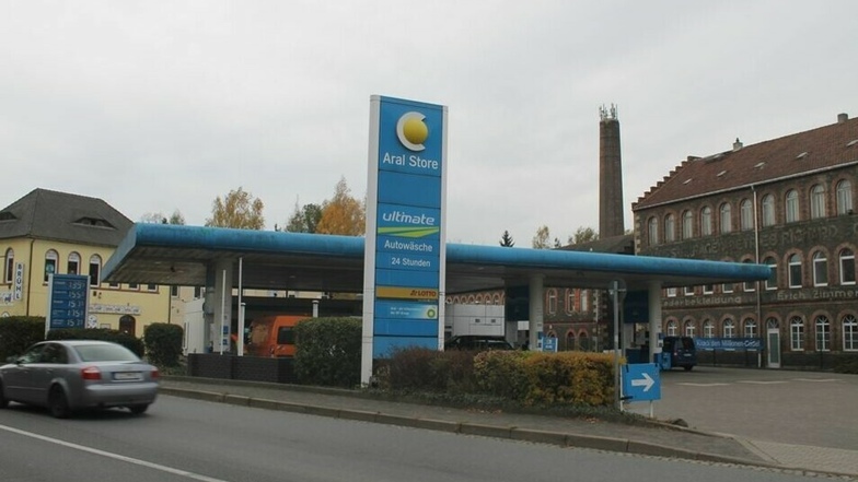 Der Tatort: Die Aral-Tankstelle in Zittau.