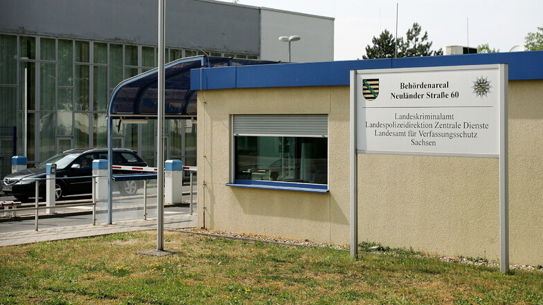 Blick auf den Sitz des Sächsischen Landesamts für Verfassungsschutz in Dresden.