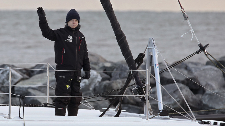 Greta Thunberg verlässt am 13. November an Bord des Katamarans "La Vagabonde" die USA in Richtung Europa.