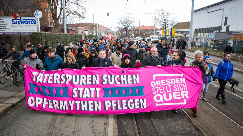 Der Mahngang Täterspuren von "Dresden Nazifrei" findet in diesem Jahr am 9. Februar statt.