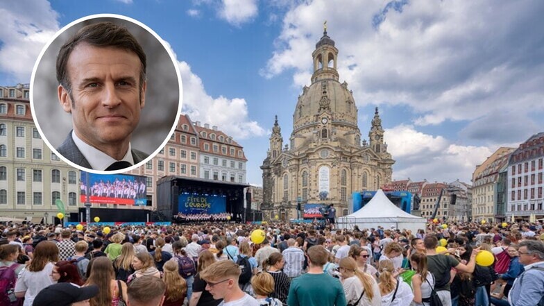Macron-Besuch in Dresden: Polizei richtet Kontrollbereich am Neumarkt ein