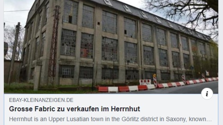 Auch Marx' Fabrik in Berthelsdorf stand bereits im Angebot bei Ebay-Kleinanzeigen. Ob sie den Besitzer gewechselt hat, ist noch unbekannt.