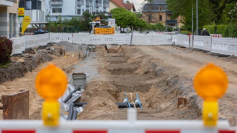 Blick in Heidenaus Unterwelt: Die Dresdner Straße sieht gerade nicht aus wie eine Straße.