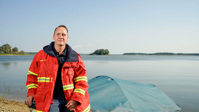 Robert Hänsel von der Deutschen Lebens-Rettungsgesellschaft DLRG Bautzen kennt die Olba gut, weil er dort viele Urlaube verbracht hat. Ein gefährliches Gewässer, weiß der Rettungsschwimmer.