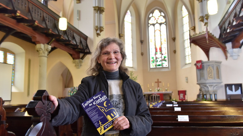 Brünhild Prodix, Kirchenvorsteherin der Kirchgemeinde Freital, lädt am 5. Juni mit vielen Mitstreitern zur Nacht der Kirchen ein.