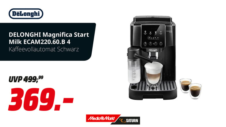 Starte deinen Tag mit einem perfekten Kaffee – der DeLonghi Magnifica Start Milk ECAM22060B Kaffeevollautomat macht es möglich. Mit nur einem Knopfdruck genießt du Cappuccino, Latte Macchiato oder einfach einen kräftigen Espresso. Der integrierte Milchaufschäumer sorgt für cremigen Milchschaum wie im Café. Ideal für alle Kaffeeliebhaber, die Wert auf Qualität und Komfort legen!