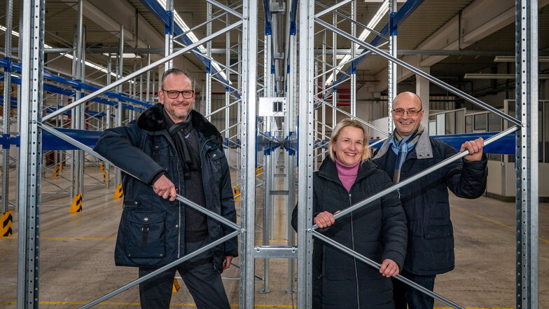 Blick ins neue Lager der Pietsch haustechnik GmbH in Ostrau.