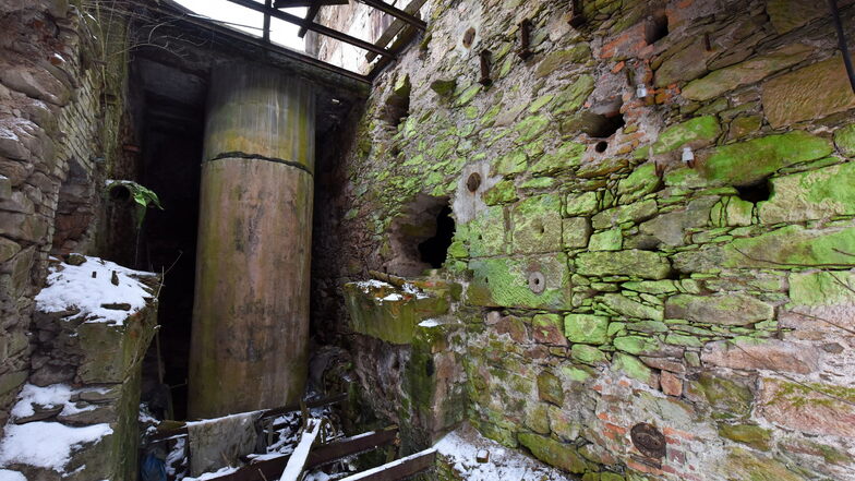Hier floss früher der Mühlgraben. Der ist aber eingefallen und auch an der Hammermühle selbst ist das Bauwerk nicht mehr intakt.