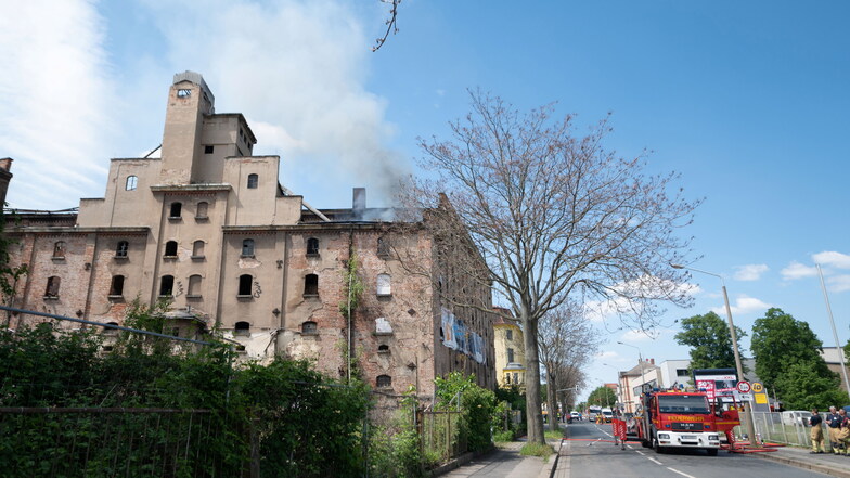Großbrand in Industriebrache in Dresden: So laufen die Löscharbeiten