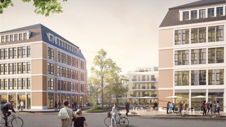 So soll das neue Wohnquartier zwischen Friedrich- und Magdeburger Straße aussehen. Vor allem die Höhe der Gebäude steht in der Kritik der Anwohner.