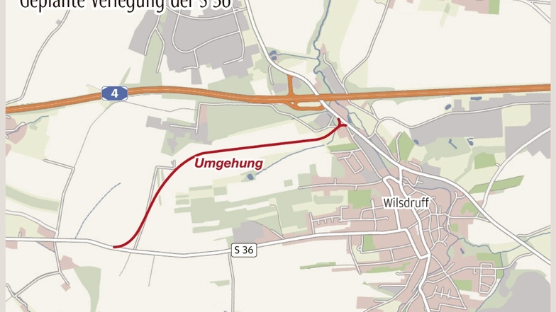 Die geplante Streckenführung der S 36. So könnte Wilsdruff vom Ausweichverkehr entlastet werden.