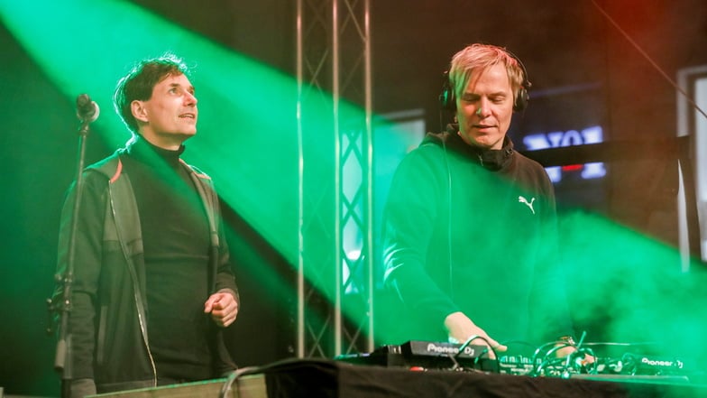 Das Löbauer DJ-Team "Kyau & Albert" sorgte beim Stadtfest für ordentlich Stimmung.