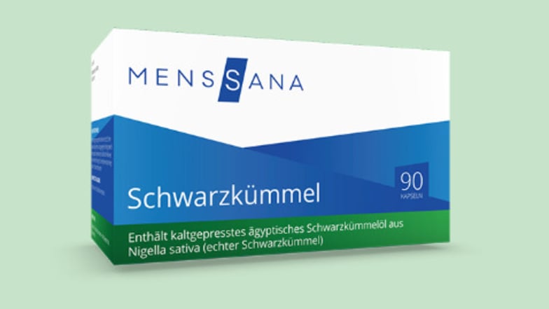 Nahrungsergänzungsmittel von MensSana mit Linolsäure aus kaltgepresstem ägyptischen Schwarzkümmelöl (Nigella sativa – echter Schwarzkümmel): Jetzt in Ihren StadtApotheken Dresden