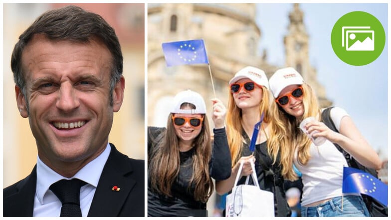 Macron in Sachsen: Die schönsten Bilder seines Besuchs und der "Fête de l’Europe"