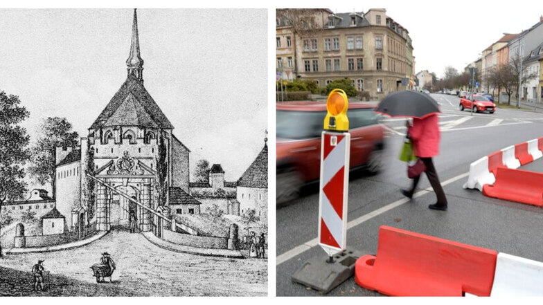 Die „Zittavia“ gibt Aufschluss, wie der heutige Klienebergerplatz in Zittau vor fast 200 Jahren aussah. Heute ist er eine viel befahrene Kreuzung am Stadtring.