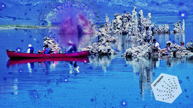 Auf dem Natronsee Mono Lake in Kalifornien nahm Matthias Creutziger 1996 dieses Motiv auf. Schimmel und Bakterien veränderten es – wie jetzt im 2020er-Kalender gedruckt.