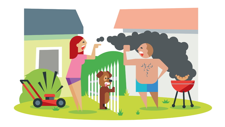 Der rauchende Grill oder der laute Rasenmäher können in der Nachbarschaft zum Ärgernis werden.
