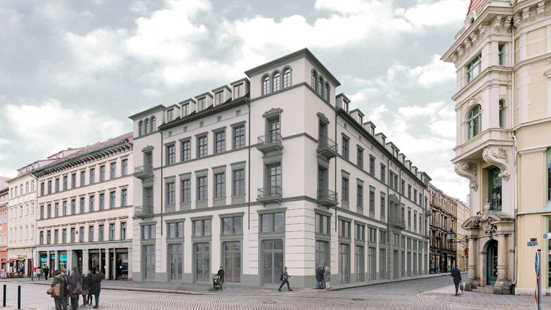 So soll das Eckhaus Obermarkt/Steinstraße künftig aussehen. Auch wenn es noch nicht losgeht: Der Bauherr hält an seinen Plänen fest.