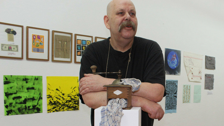 Kunst aus Putzlappen ist in der Galerie "Art Factory Flox" in Kirschau zu sehen. Holger Wendland ist Kurator und Ideengeber der ungewöhnlichen Schau.