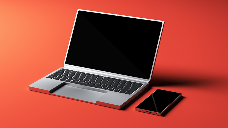 Nach der Vorstellung des Dresdner Grafikdesigners Stephan Thiel, könnte so eine Smartphone-Laptop-Kombination aussehen.