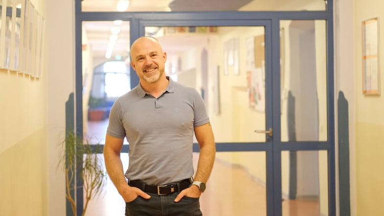 André Pohlenz, Schulleiter der Pestalozzi-Oberschule. Er unterrichtet jede fünfte Klasse, um die Neuen kennenzulernen.