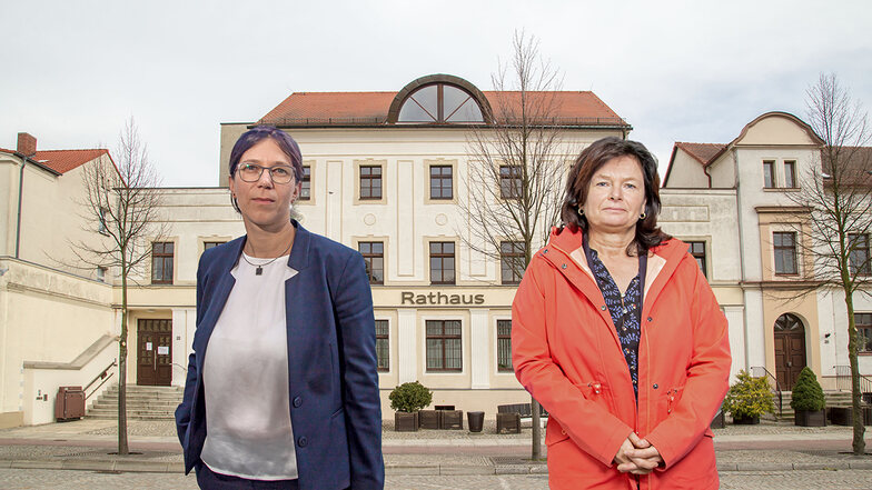 Herausforderin Kathrin Uhlemann (links) und Amtsinhaberin Beate Hoffmann konkurrieren am 28. November um den Sitz im Nieskyer Rathaus.