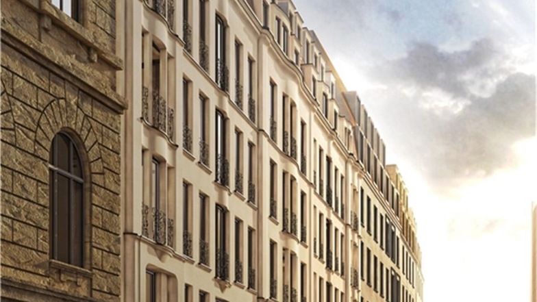 Dieser Entwurf der Berliner Nöfer-Architekten für das Palais Riesch gewann im Fassaden-Wettbewerb.