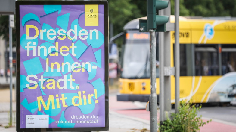 Ein Plakat für die Kampagne "Dresden findet InnenStadt".