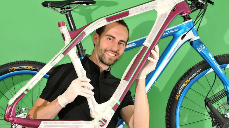 Jens Jankowski verkauft in seinem Zittauer Laden "JJ Bikes" auch Fahrräder aus eigener Herstellung.