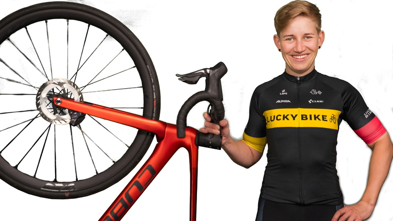 Selina Knaul startet bei Amateurrennen für das Team Lucky Bike aus Leipzig.