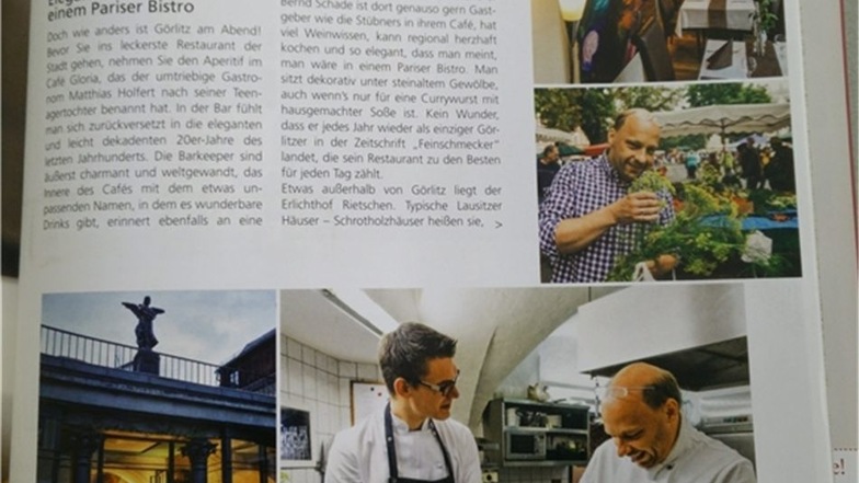 In der aktuellen Ausgabe der Illustrierten „Meine gute Landküche“ kommt Görlitz ganz groß raus. Neben den Erfahrungen der Ex- Landskron-Chefin gibt es regionale Rezepte. Repro: SZ