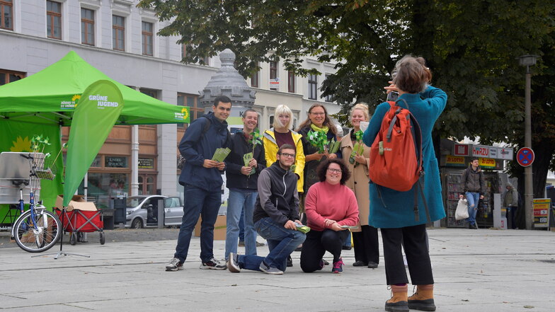 Die Wahlkämpferinnen und Wahlkämpfer der Grünen wirken zuversichtlich, dass sie bei dieser Bundestagswahl besser abschneiden als 2017 mit 4,6 Prozent Zweitstimmenanteil.
