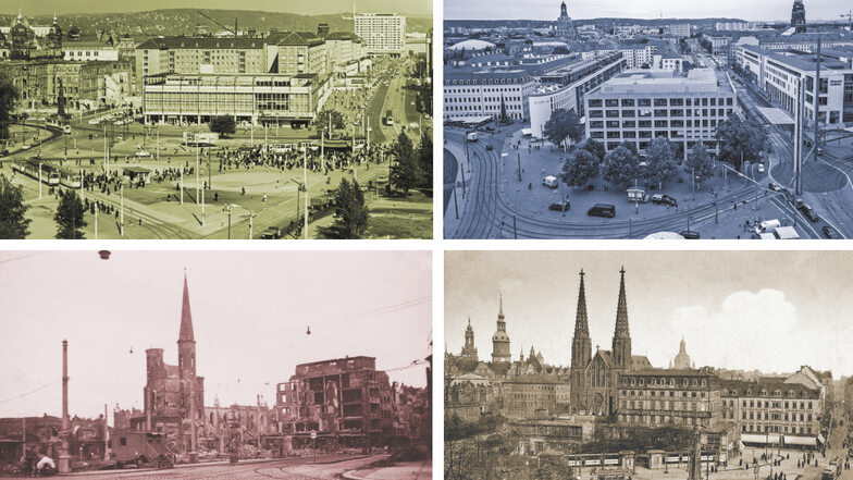 Der Postplatz in Dresden im Wandel der Jahrzehnte