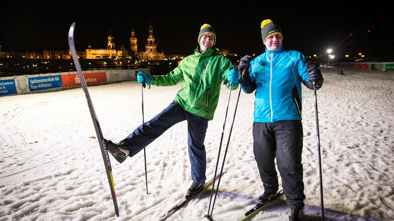 Kai Schulz ist der Vertraute von Dirk Hilbert, hier beim Skifahren auf der Dresdner Weltcuppiste 2015.