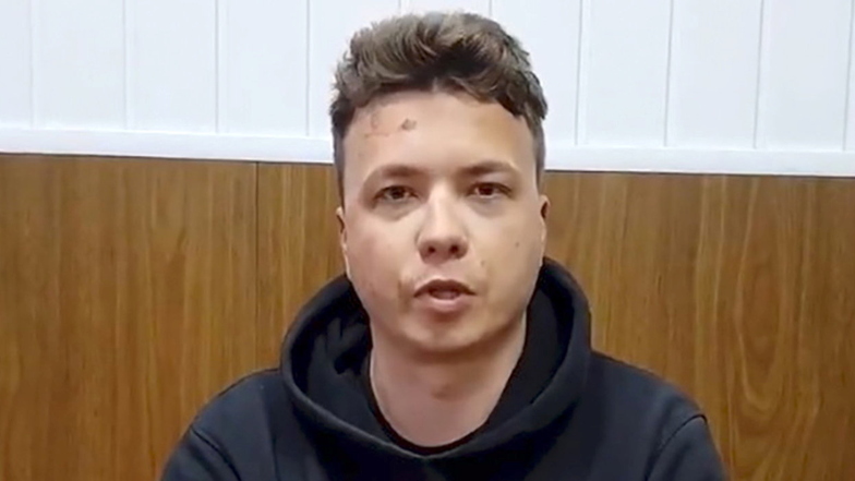 Der festgenommene belarussische oppositionelle Blogger Roman Protassewitsch.