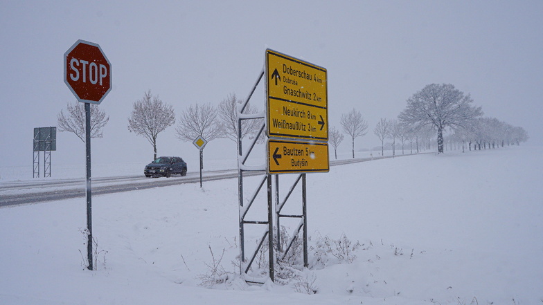 Radweg an der Straße zwischen Bautzen und Neukirch geplant