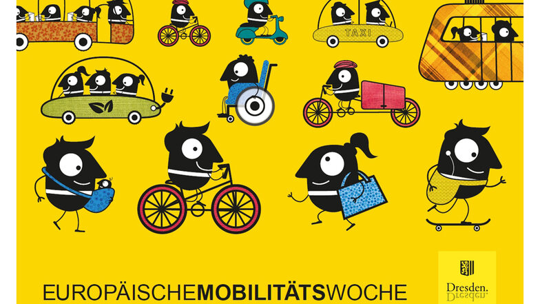 Edda und Edgar, die Maskottchen der Mobilitätswoche, stehen für alternative Mobilität in der Stadt zum eigenen Auto.