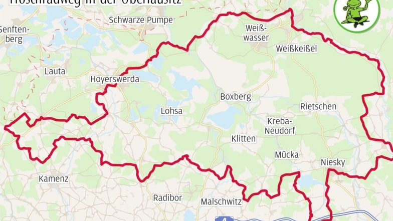 264 Kilometer lang ist der Froschradweg, der durch die Landkreise Görlitz und Bautzen führt. 