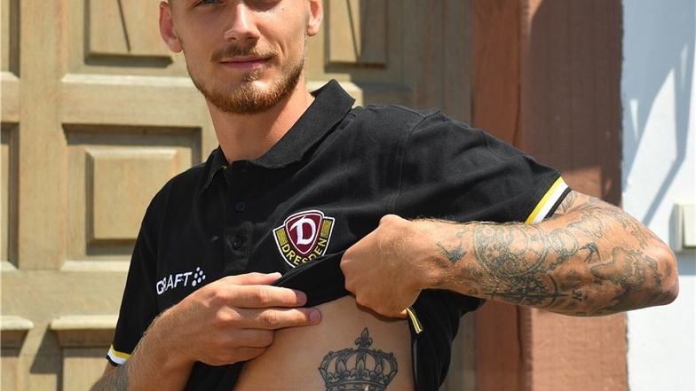 Das ist es, das Tattoo für den Titel. In Schweden ist Linus Wahlqvist Meister geworden. Jetzt setzt er sich mit Dynamo hohe Ziele.
