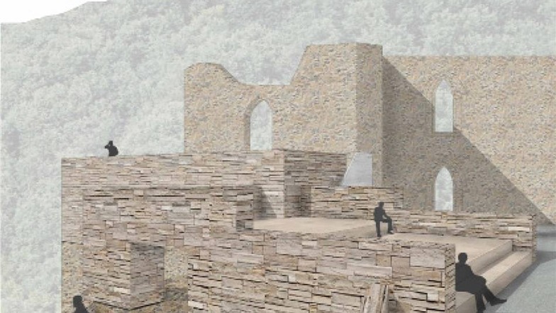 Blick in die Ferne Daniel Vollert setzt auf Naturstein, um die Grundmauern zu erweitern und so Aussichtsplattformen zu schaffen.