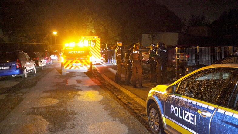 Der Rettungsdienst und ein Großaufgebot der Polizei eilten zum Einsatz nach Pirna-Copitz.