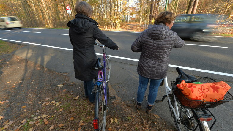 Radfahrer an der Ecke Kastanienallee/Lindenallee: schwer, über die Straße zu kommen.