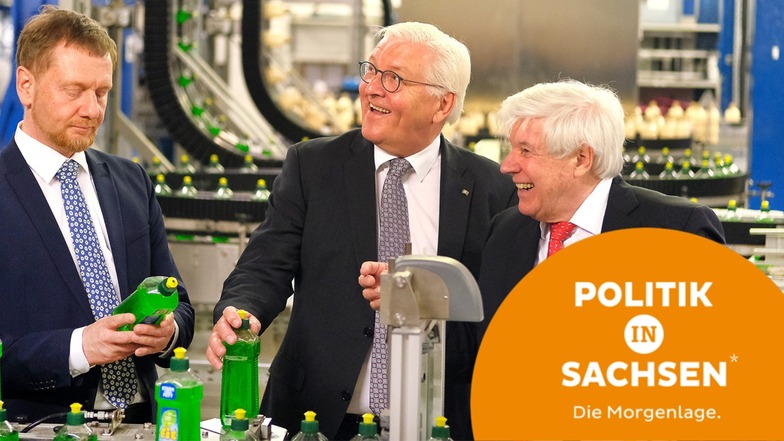 Bundespräsident Frank-Walter Steinmeier war zusammen mit Ministerpräsident Michael Kretschmer bei der fit GmbH um Geschäftsführer Wolfgang Große zu Gast.