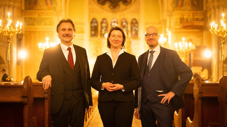 Sie stellen sich am kommenden Wochenende zur Wahl: Andreas Beuchel (l.), Ulrike Weyer und Tobias Bilz.