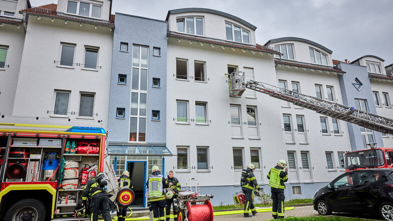 Die Feuerwehr war mit Drehleiter auf dem Pirnaer Sonnenstein im Einsatz.