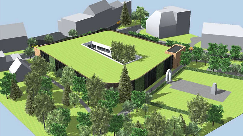Auch dies soll das Parkhaus erhalten: ein begrüntes Dach sowie Baumpflanzungen im Innenhof-Bereich. Auch im Umfeld ist es geplant, neue Bäume zu setzen und bereits vorhandene Bäume soweit als möglich zu erhalten.