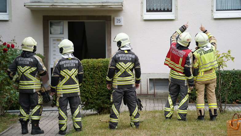 Feuerwehr rückt zur Löhrstraße in Bautzen aus